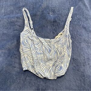 blue zebra print corset crop top pacsun